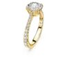 Bague cocktail Stilla, taille ronde, pavé, blanche, plaquée or Bague cocktail Stilla, taille ronde, pavé, blanche, plaquée or