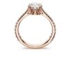 Bague cocktail Stilla, taille ronde, pavé, blanche, plaquée or rose
