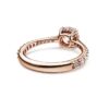 Bague cocktail Stilla, taille ronde, pavé, blanche, plaquée or rose