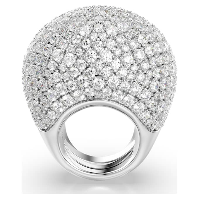 Bague cocktail Sublima, grande, blanche, plaquée rhodium Bague cocktail Sublima, grande, blanche, plaquée rhodium