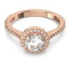 Bague cocktail Una Angelic, taille ronde, pavé, blanche, plaquée or rose Bague cocktail Una Angelic, taille ronde, pavé, blanche, plaquée or rose