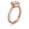 Bague cocktail Una Angelic, taille ronde, pavé, blanche, plaquée or rose Bague cocktail Una Angelic, taille ronde, pavé, blanche, plaquée or rose