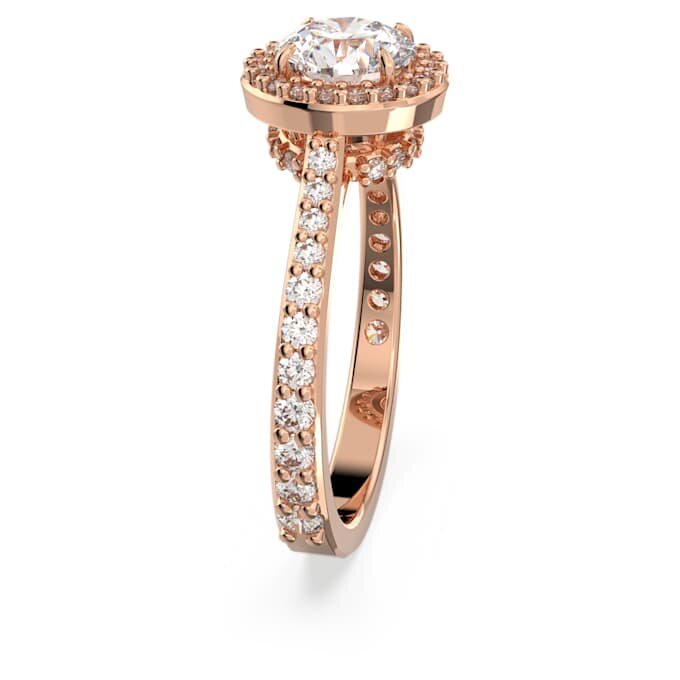 Bague cocktail Una Angelic, taille ronde, pavé, blanche, plaquée or rose Bague cocktail Una Angelic, taille ronde, pavé, blanche, plaquée or rose