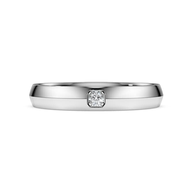 Bague d’éternité avec diamants synthétiques de 0,05 ct au total, forme ronde, or blanc 14 carats Bague d’éternité avec diamants synthétiques de 0,05 ct au total, forme ronde, or blanc 14 carats