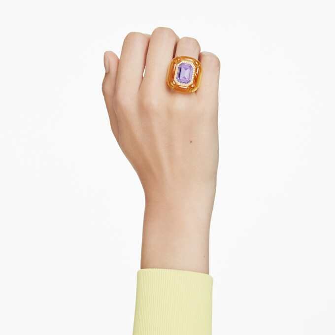 Bague de cocktail Dulcis, taille coussin, pavé, jaune Bague de cocktail Dulcis, taille coussin, pavé, jaune
