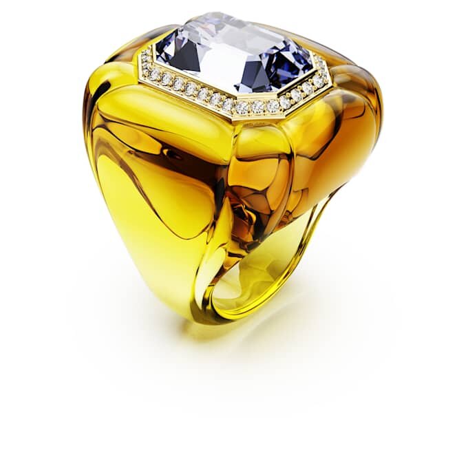 Bague de cocktail Dulcis, taille coussin, pavé, jaune Bague de cocktail Dulcis, taille coussin, pavé, jaune