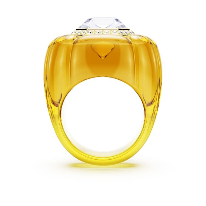 Bague de cocktail Dulcis, taille coussin, pavé, jaune Bague de cocktail Dulcis, taille coussin, pavé, jaune