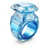 Bague de cocktail Lucent, taille octogonale, bleue