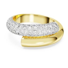 Bague Dextera blanche, plaquée or