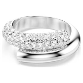 Bague Dextera blanche, plaquée rhodium