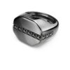 Bague Dextera de forme octogonale, taille ronde, noire, plaquée ruthénium Bague Dextera de forme octogonale, taille ronde, noire, plaquée ruthénium