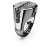 Bague Dextera de forme octogonale, taille ronde, noire, plaquée ruthénium Bague Dextera de forme octogonale, taille ronde, noire, plaquée ruthénium