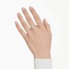 Bague Dextera à tailles variées, blanche, plaquée or Bague Dextera à tailles variées, blanche, plaquée or