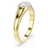 Bague Dextera à tailles variées, blanche, plaquée or Bague Dextera à tailles variées, blanche, plaquée or