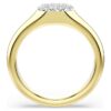 Bague Dextera à tailles variées, blanche, plaquée or Bague Dextera à tailles variées, blanche, plaquée or