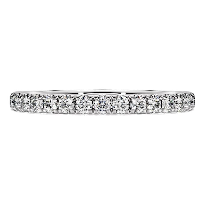 Bague Eternity Band avec diamants synthétiques 0,4 ct au total, forme ronde, argent sterling Bague Eternity Band avec diamants synthétiques 0,4 ct au total, forme ronde, argent sterling