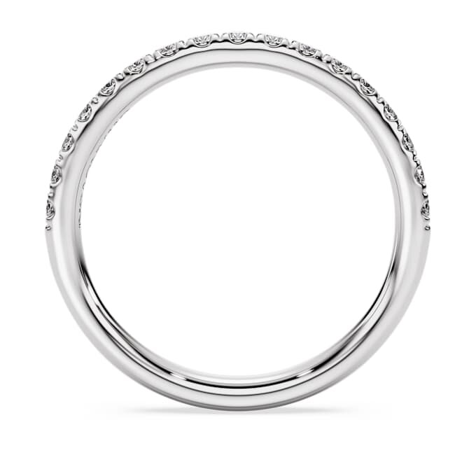 Bague Eternity Band avec diamants synthétiques 0,4 ct au total, forme ronde, argent sterling Bague Eternity Band avec diamants synthétiques 0,4 ct au total, forme ronde, argent sterling