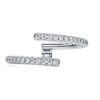 Bague Eternity à bande ouverte, diamants synthétiques 0,2 ct au total, forme ronde, or blanc 14 carats Bague Eternity à bande ouverte, diamants synthétiques 0,2 ct au total, forme ronde, or blanc 14 carats