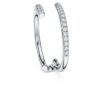 Bague Eternity à bande ouverte, diamants synthétiques 0,2 ct au total, forme ronde, or blanc 14 carats Bague Eternity à bande ouverte, diamants synthétiques 0,2 ct au total, forme ronde, or blanc 14 carats