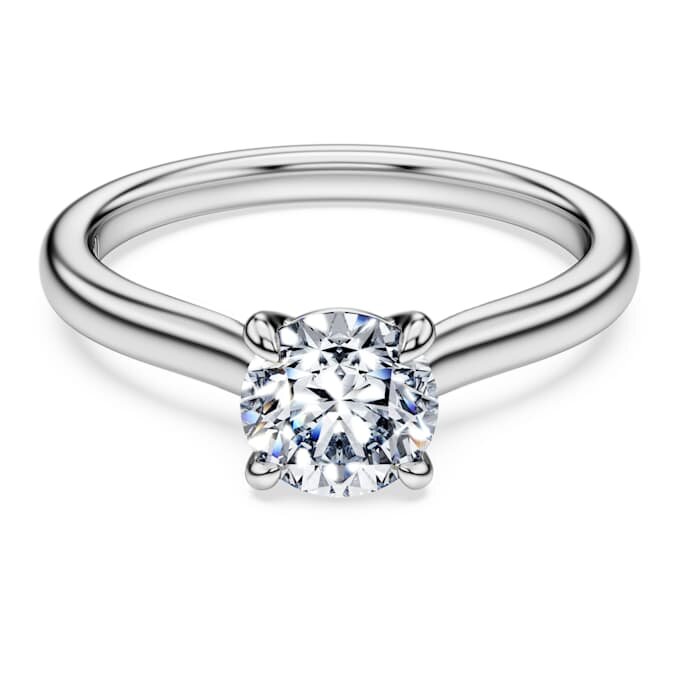 Bague Eternity en diamants synthétiques, 1 ct au total, forme ronde, or blanc 14 carats Bague Eternity en diamants synthétiques, 1 ct au total, forme ronde, or blanc 14 carats