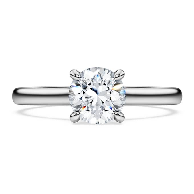 Bague Eternity en diamants synthétiques, 1 ct au total, forme ronde, or blanc 14 carats Bague Eternity en diamants synthétiques, 1 ct au total, forme ronde, or blanc 14 carats
