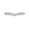 Bague Eternity V Band avec diamants synthétiques 0,25 ct au total, forme ronde, or blanc 14 carats Bague Eternity V Band avec diamants synthétiques 0,25 ct au total, forme ronde, or blanc 14 carats