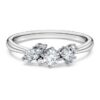 Bague Galaxy avec diamants synthétiques 0,43 ct au total, formes variées, argent sterling
