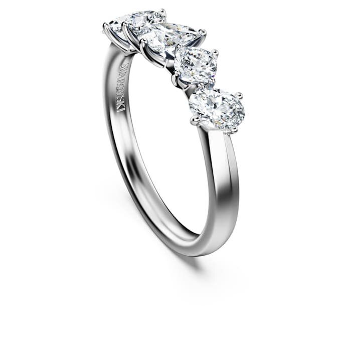 Bague Galaxy avec diamants synthétiques, 1 ct au total, formes variées, or blanc 14 carats Bague Galaxy avec diamants synthétiques, 1 ct au total, formes variées, or blanc 14 carats
