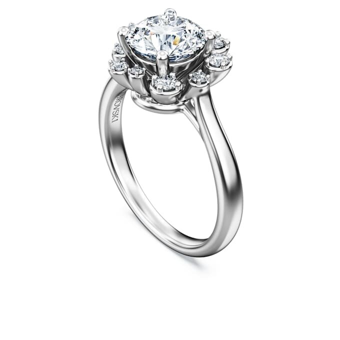 Bague Galaxy avec diamants synthétiques de 2 carats au total, forme ronde, or blanc 14 carats Bague Galaxy avec diamants synthétiques de 2 carats au total, forme ronde, or blanc 14 carats
