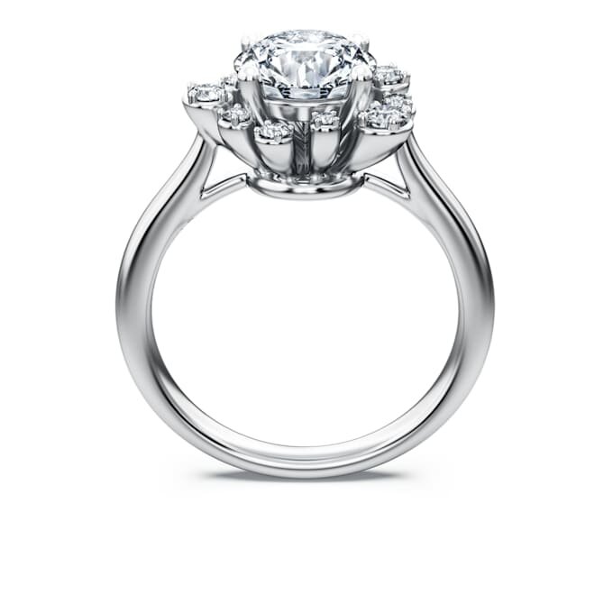 Bague Galaxy avec diamants synthétiques de 2 carats au total, forme ronde, or blanc 14 carats Bague Galaxy avec diamants synthétiques de 2 carats au total, forme ronde, or blanc 14 carats