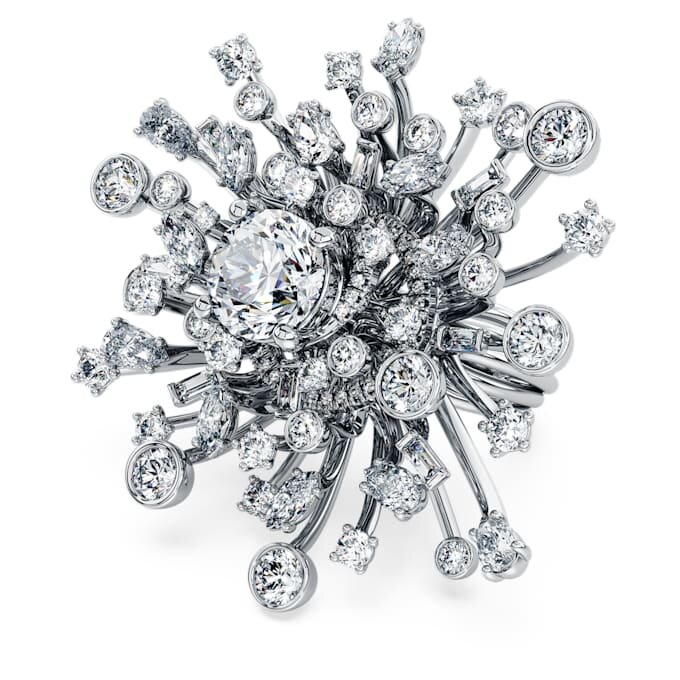 Bague Galaxy avec diamants synthétiques de 9,5 carats au total, formes variées, or blanc 18 carats Bague Galaxy avec diamants synthétiques de 9,5 carats au total, formes variées, or blanc 18 carats