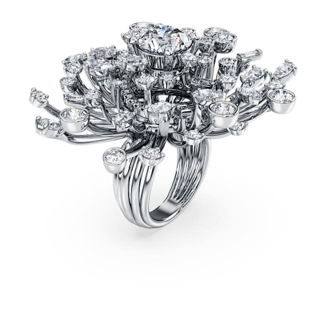 Bague Galaxy avec diamants synthétiques de 9,5 carats au total, formes variées, or blanc 18 carats Bague Galaxy avec diamants synthétiques de 9,5 carats au total, formes variées, or blanc 18 carats