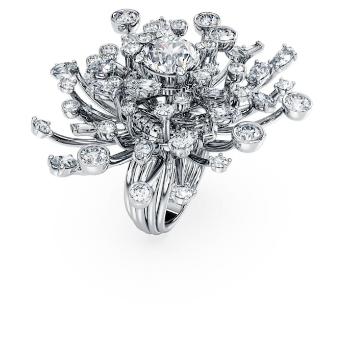 Bague Galaxy avec diamants synthétiques de 9,5 carats au total, formes variées, or blanc 18 carats Bague Galaxy avec diamants synthétiques de 9,5 carats au total, formes variées, or blanc 18 carats