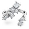 Bague Galaxy Bypass avec diamants synthétiques de 1,25 ct au total, formes variées, or blanc 14 carats Bague Galaxy Bypass avec diamants synthétiques de 1,25 ct au total, formes variées, or blanc 14 carats