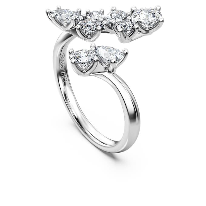 Bague Galaxy Bypass avec diamants synthétiques de 1,25 ct au total, formes variées, or blanc 14 carats Bague Galaxy Bypass avec diamants synthétiques de 1,25 ct au total, formes variées, or blanc 14 carats