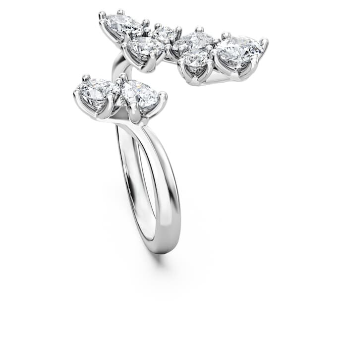 Bague Galaxy Bypass avec diamants synthétiques de 1,25 ct au total, formes variées, or blanc 14 carats Bague Galaxy Bypass avec diamants synthétiques de 1,25 ct au total, formes variées, or blanc 14 carats