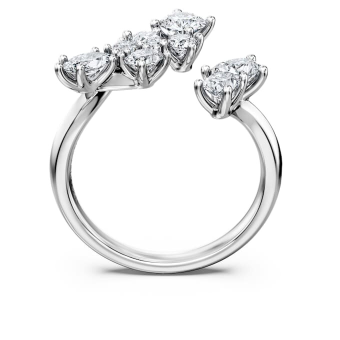 Bague Galaxy Bypass avec diamants synthétiques de 1,25 ct au total, formes variées, or blanc 14 carats Bague Galaxy Bypass avec diamants synthétiques de 1,25 ct au total, formes variées, or blanc 14 carats