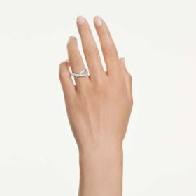 Bague Hyperbola, tailles variées, blanche, finition argentée