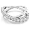 Bague Hyperbola, tailles variées, blanche, finition argentée Bague Hyperbola, tailles variées, blanche, finition argentée