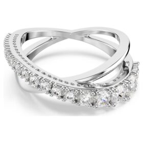 Bague Hyperbola, tailles variées, blanche, finition argentée