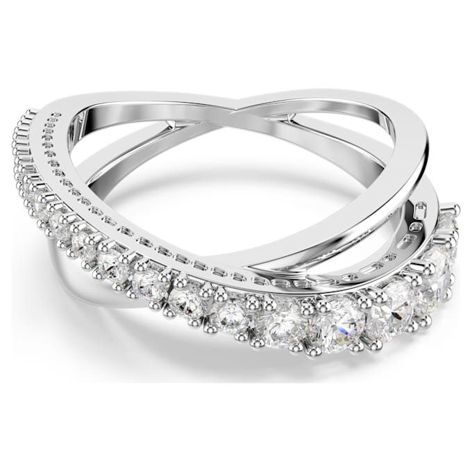 Bague Hyperbola, tailles variées, blanche, finition argentée Bague Hyperbola, tailles variées, blanche, finition argentée