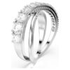 Bague Hyperbola, tailles variées, blanche, finition argentée Bague Hyperbola, tailles variées, blanche, finition argentée