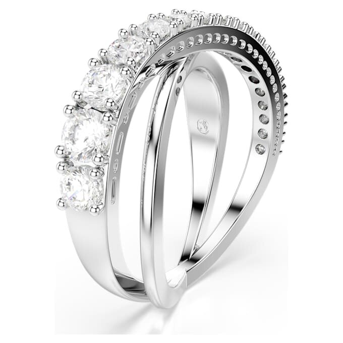 Bague Hyperbola, tailles variées, blanche, finition argentée Bague Hyperbola, tailles variées, blanche, finition argentée