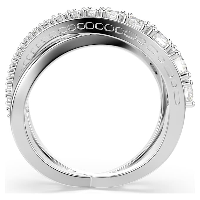 Bague Hyperbola, tailles variées, blanche, finition argentée Bague Hyperbola, tailles variées, blanche, finition argentée