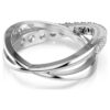 Bague Hyperbola, tailles variées, blanche, finition argentée Bague Hyperbola, tailles variées, blanche, finition argentée