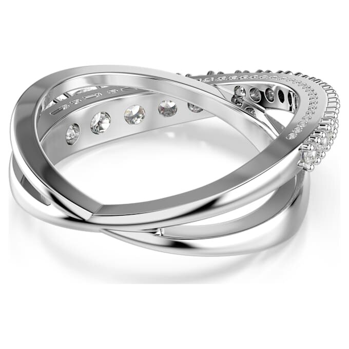 Bague Hyperbola, tailles variées, blanche, finition argentée Bague Hyperbola, tailles variées, blanche, finition argentée