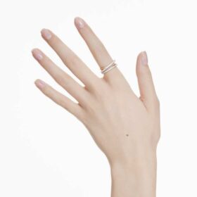 Bague Hyperbola à tailles variées, blanche, finition métaux mélangés
