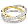 Bague Hyperbola à tailles variées, blanche, finition métaux mélangés Bague Hyperbola à tailles variées, blanche, finition métaux mélangés