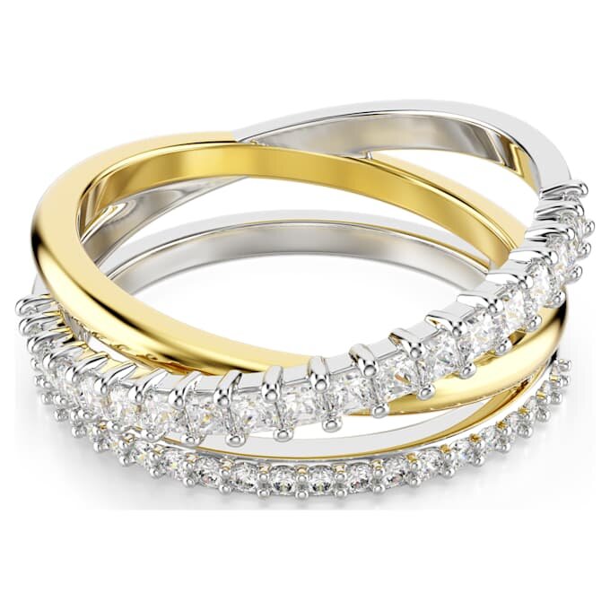 Bague Hyperbola à tailles variées, blanche, finition métaux mélangés Bague Hyperbola à tailles variées, blanche, finition métaux mélangés