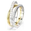 Bague Hyperbola à tailles variées, blanche, finition métaux mélangés Bague Hyperbola à tailles variées, blanche, finition métaux mélangés